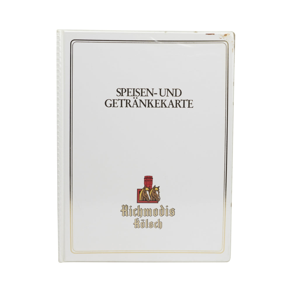 Richmodis Kölsch Bière Carte des plats et des boissons Blanche 4 pages DINA4 Menu Bar