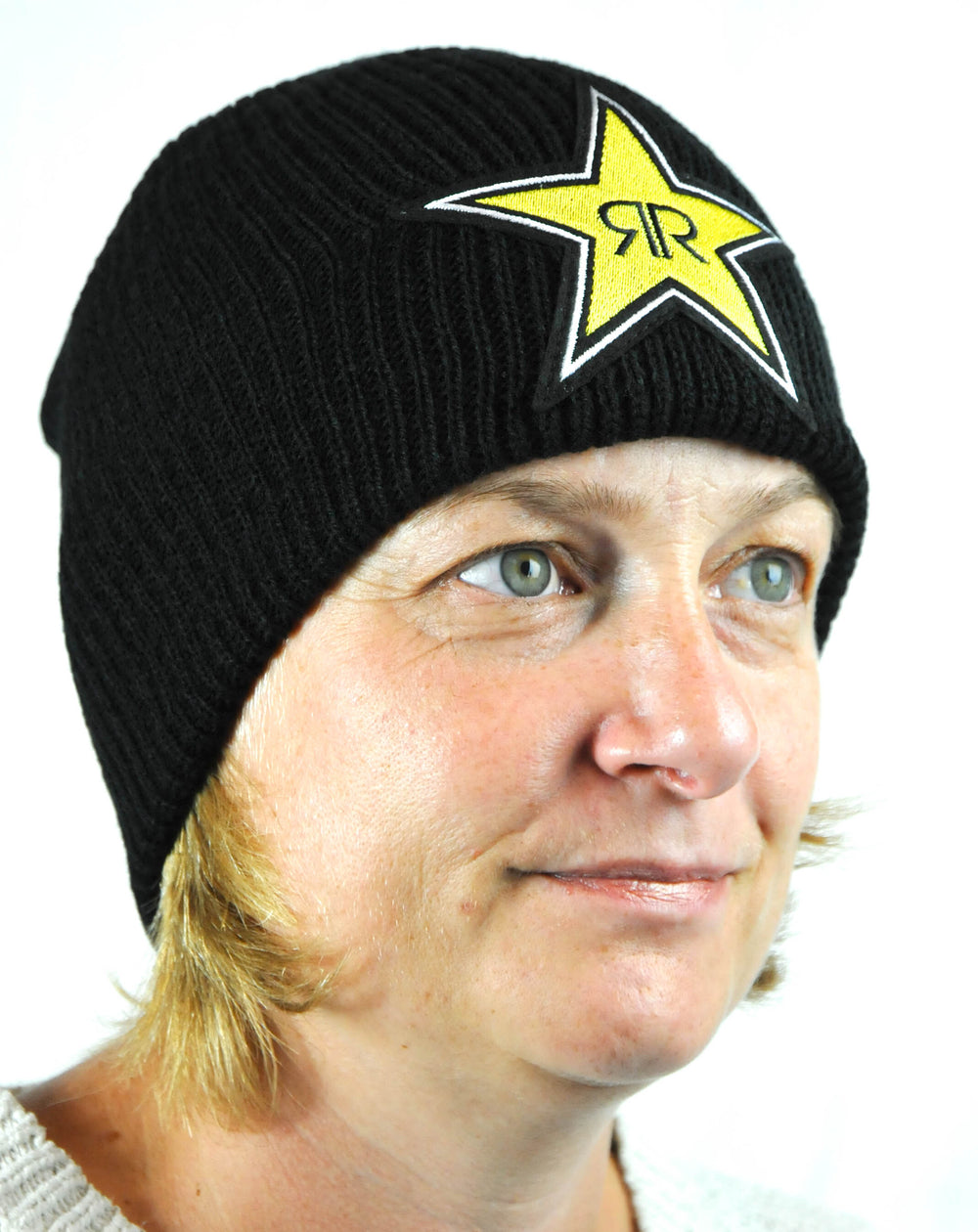 Bonnet Rockstar Energy Bonnet en laine Logo imprimé jaune « Bossi II » noir