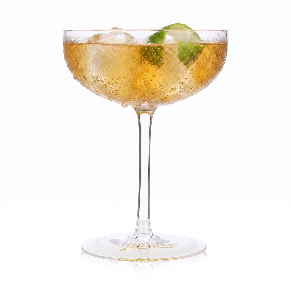 Verre à rhum Ron Zacapa 0,28 l, verre design en forme de calice, logo jaune