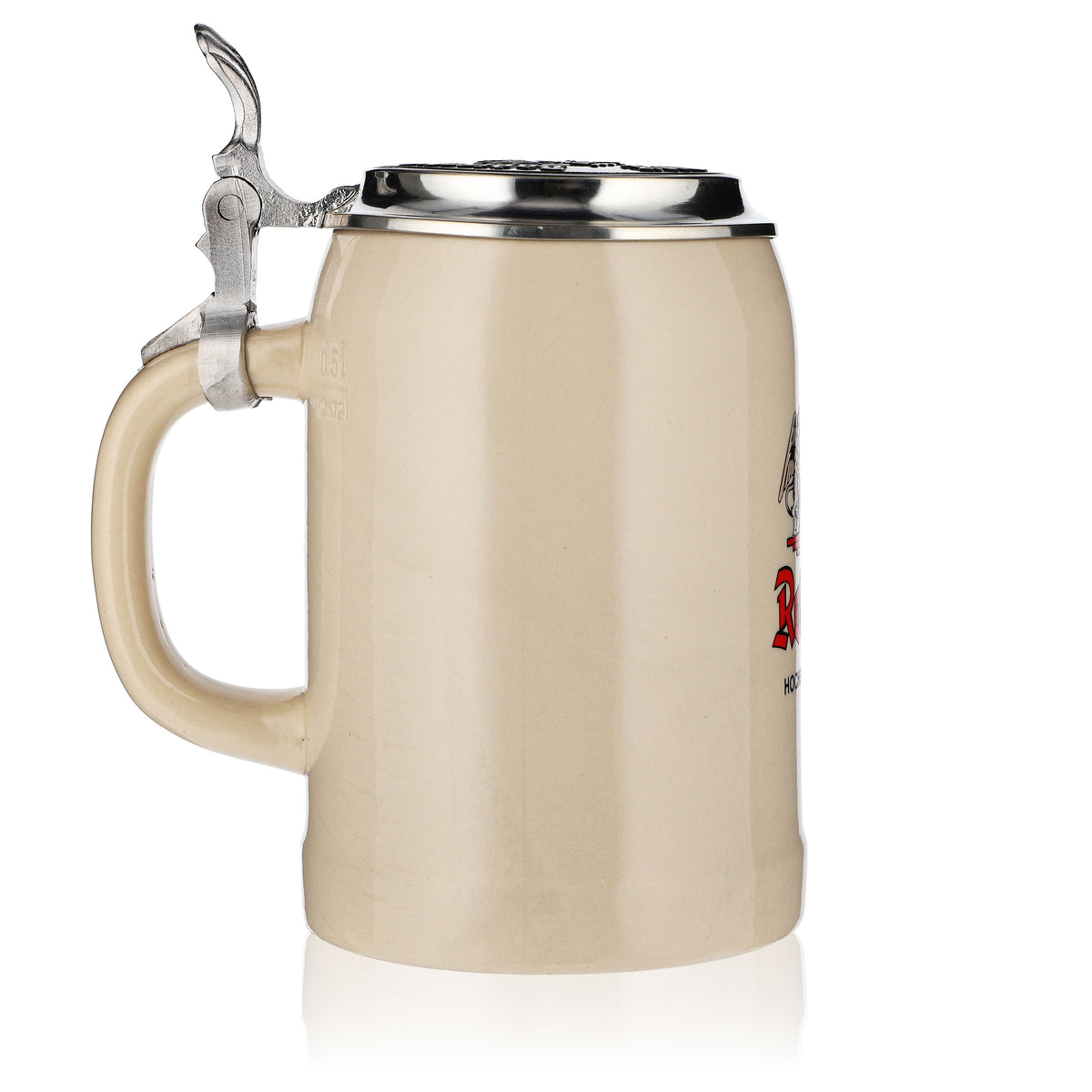 Verre à bière Rothaus 0,5 l Chope en terre cuite avec couvercle en étain Verre de collection Seidel Rastal – Vue 3