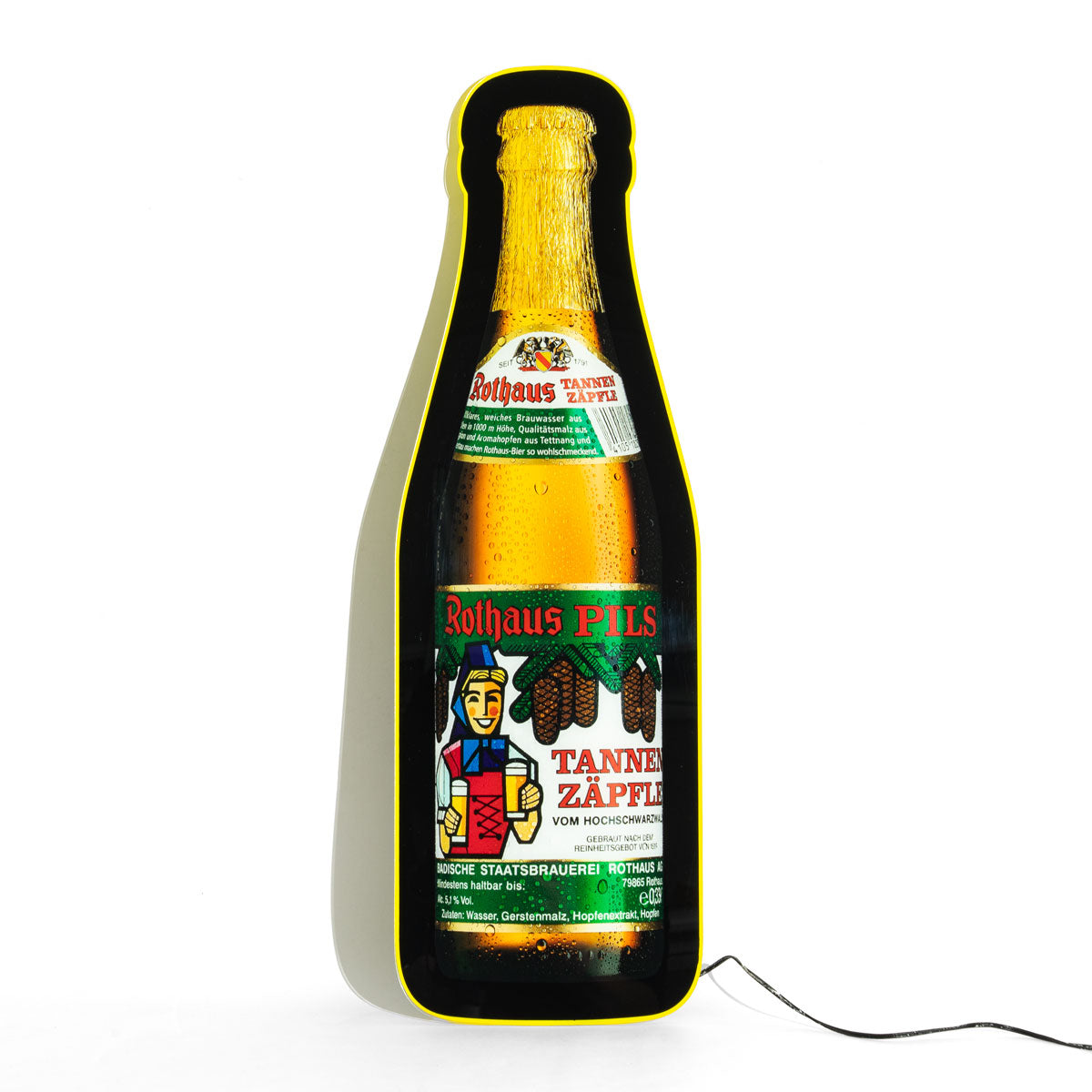 Enseigne lumineuse Rothaus Panneau mural LED lumineux Bouteille Tannenzäpfle Produit dérivé – Vue 4