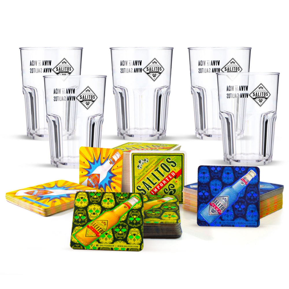 Lot Salitos Bar I composé de 5 verres Salitos 0,4 l et 100 sous-verres
