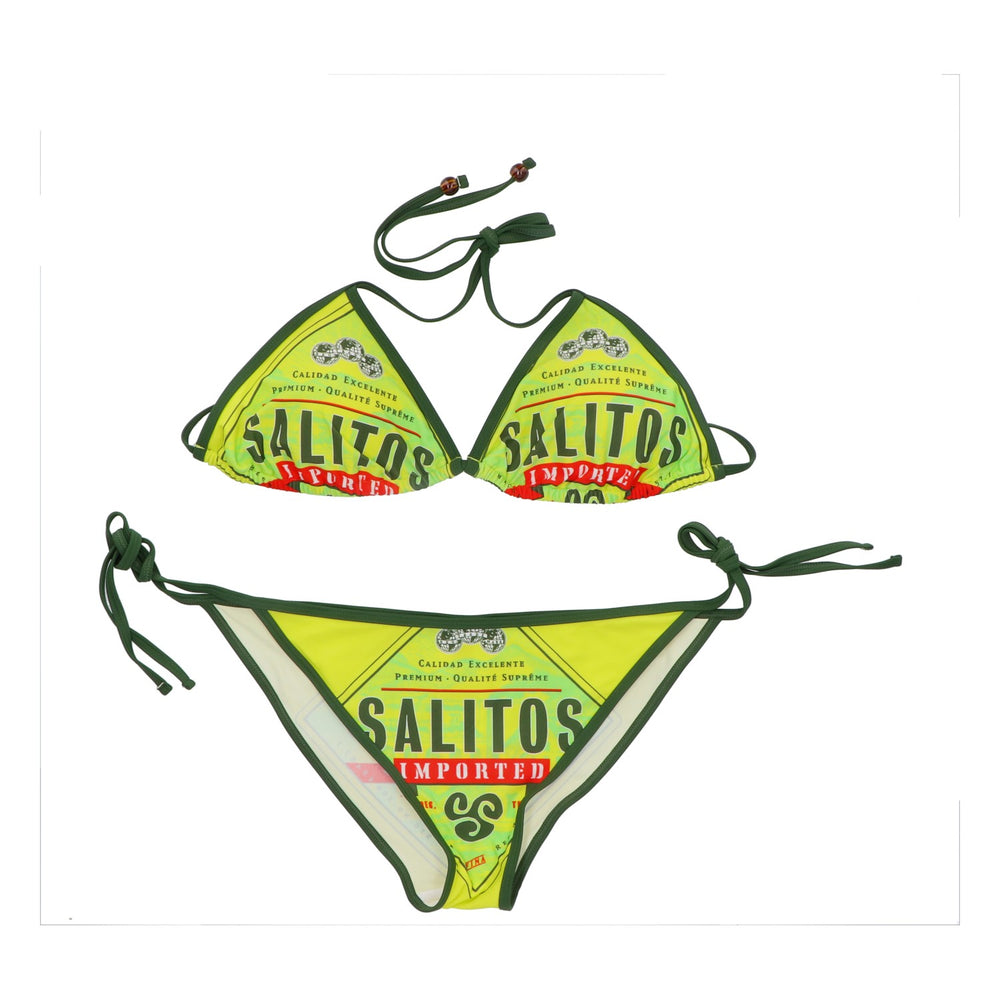 Salitos Maillot de bain bikini Vêtements de plage Femmes Taille 38 vert/jaune