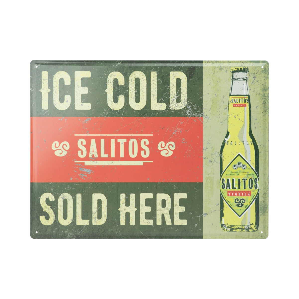 Salitos plaque métallique pour bière 40 x 30 cm « Ice Cold Sold Here » panneau publicitaire mural – Vue 3