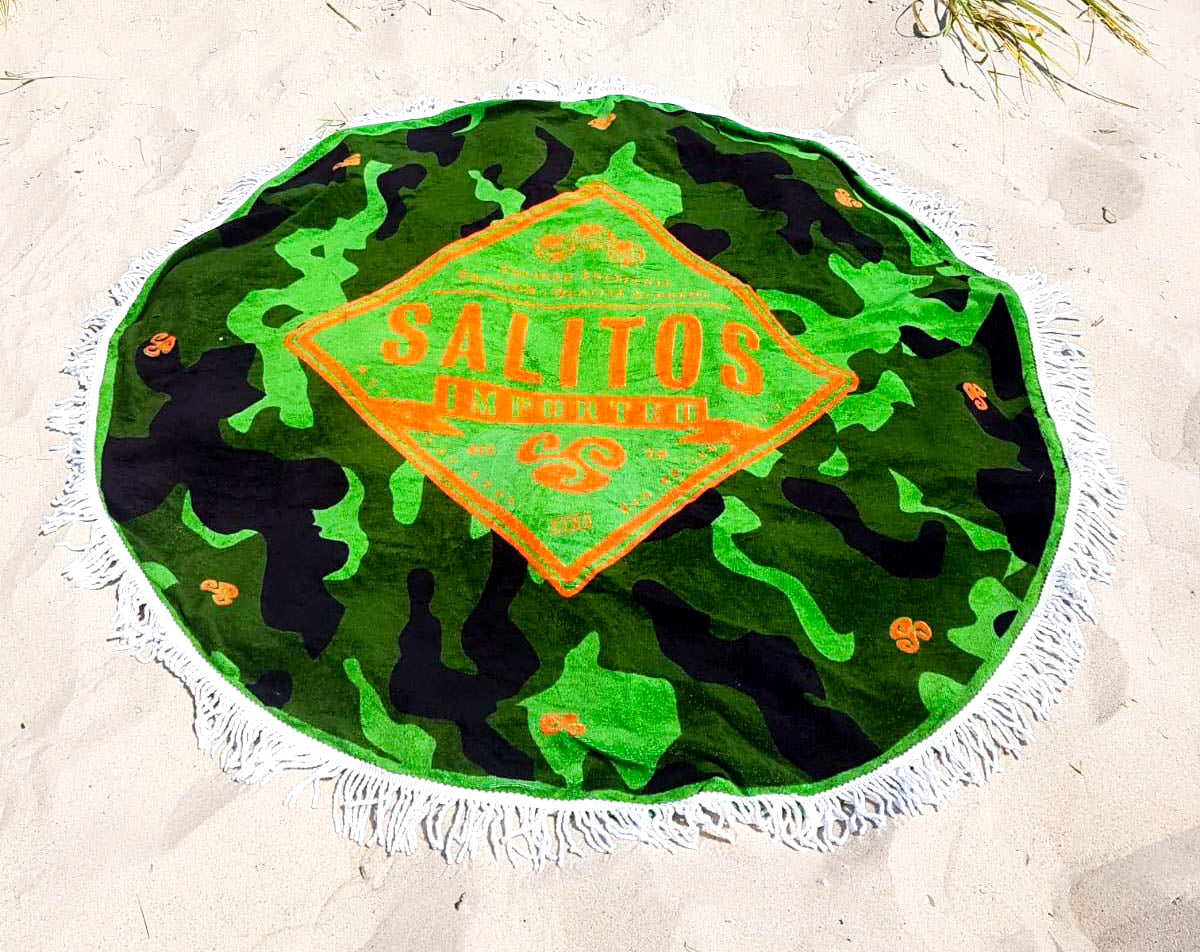 Serviette de plage Salitos Roundie 150 cm Camouflage Serviette de plage Couverture de pique-nique