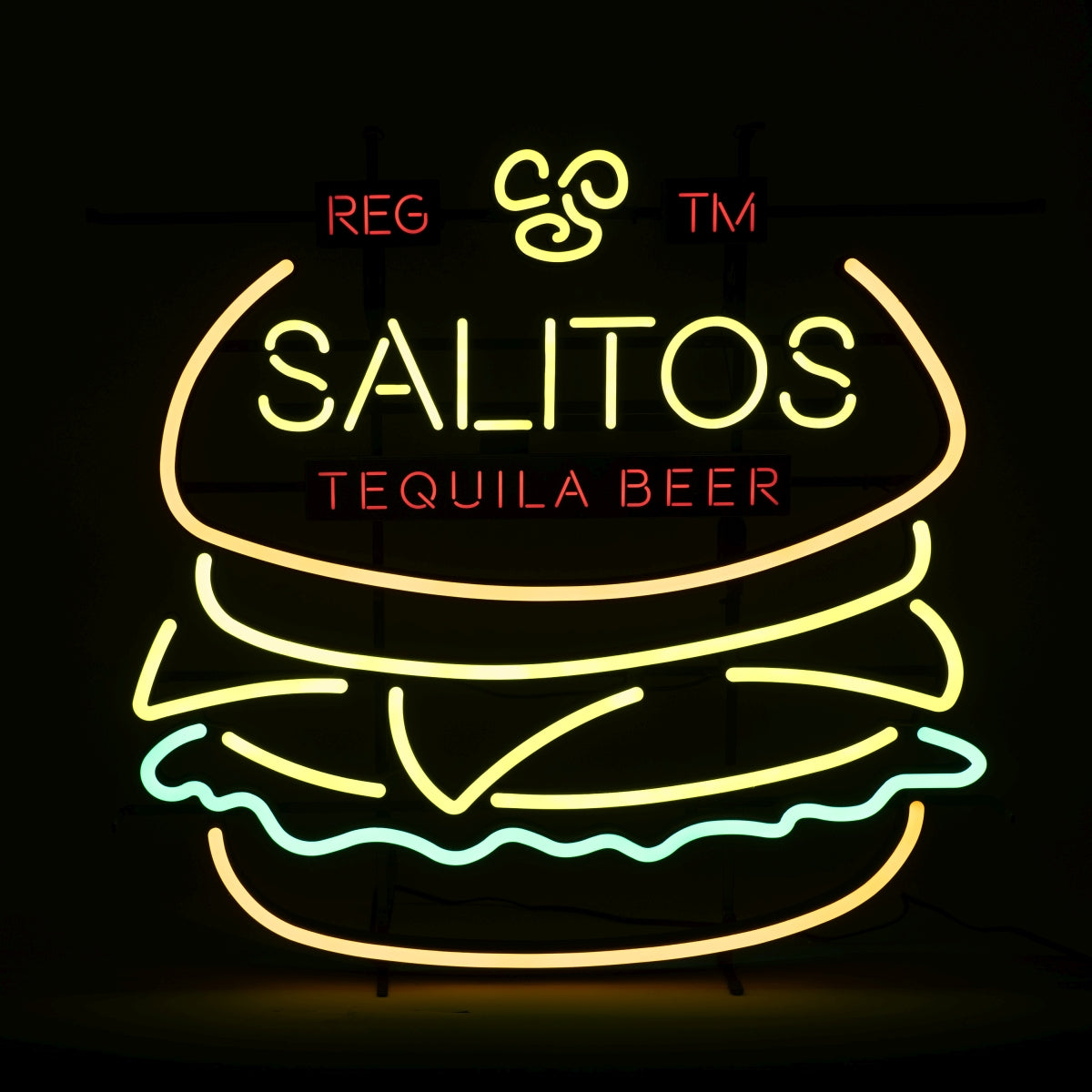 Enseigne lumineuse Salitos Bière Burger 75x70 cm d'occasion LED Neon Sign Bar – Vue 2