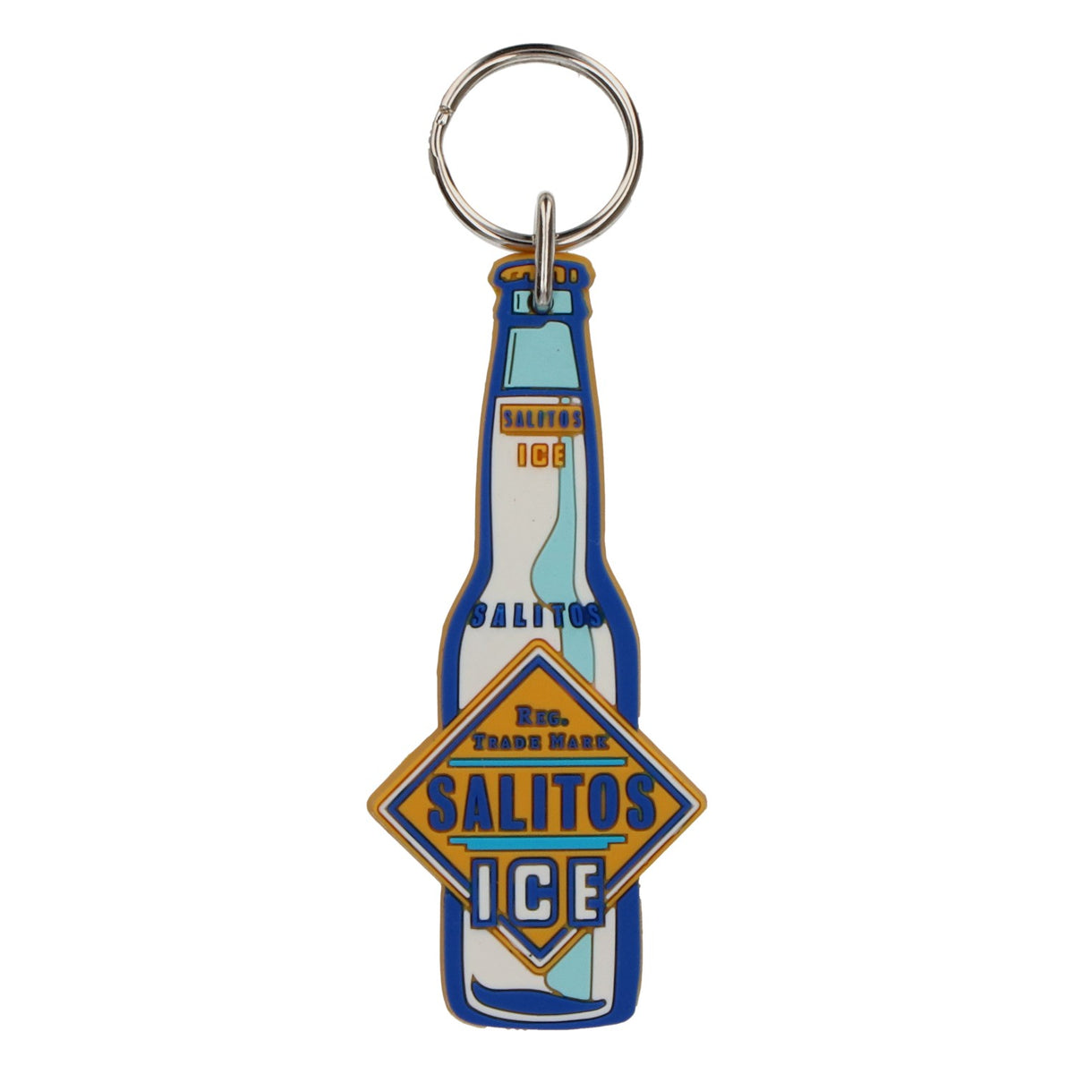Porte-clés Salitos en forme de bouteille de bière ICE, nouveau modèle, en caoutchouc bleu – Vue 2