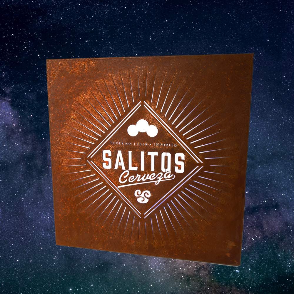 Salitos Enseigne lumineuse LED Cerveza Board Light Sign Panneau mural Décoration de bar Rusty