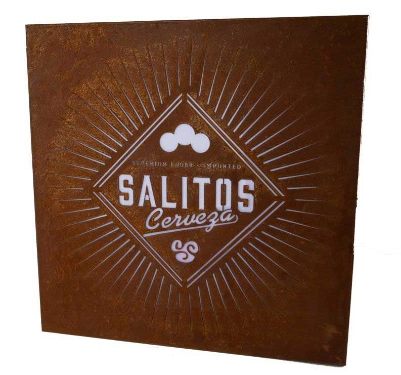 Salitos Enseigne lumineuse LED Cerveza Board Light Sign Panneau mural Décoration de bar Rusty – Vue 2