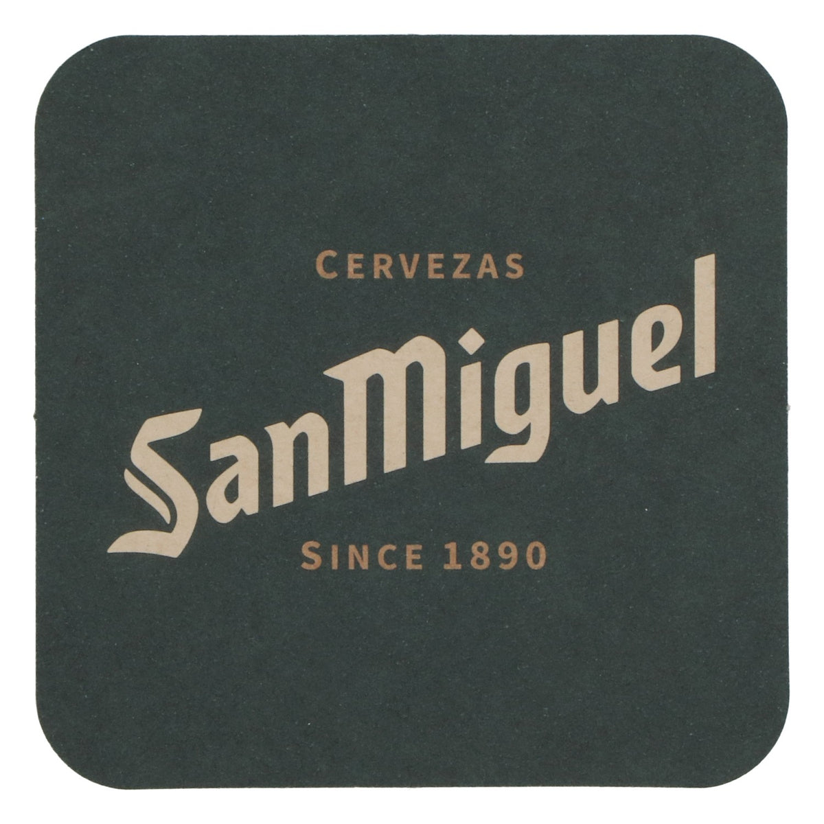 Sous-verre à bière San Miguel « Since 1890 », vert foncé, avec inscription uniquement, neuf – Vue 3