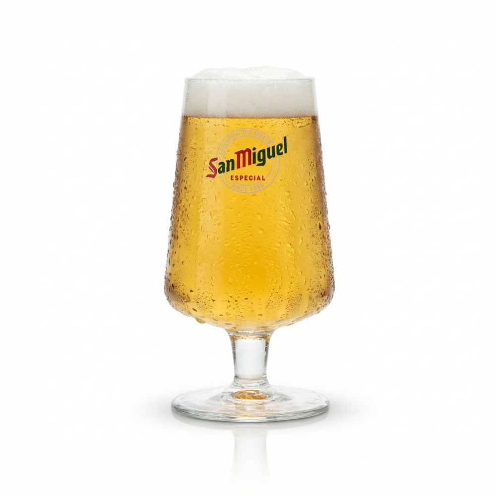 Verre à bière San Miguel 0,3 l Especial Nouveau logo Verres à pied Tulipe Cerveza Gastro