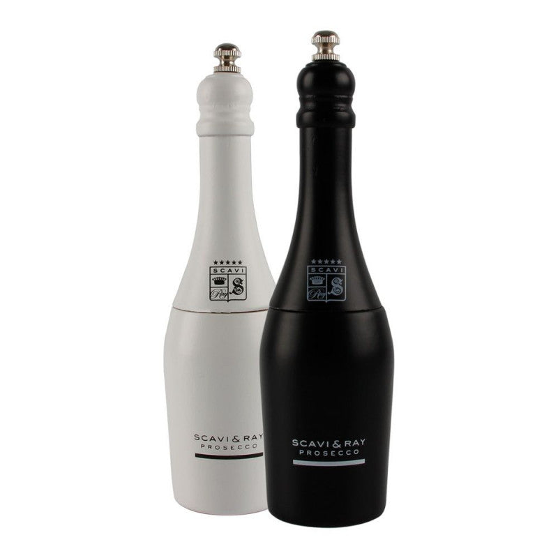 Scavi & Ray Set de moulins à sel et à poivre en bois véritable, design bouteille