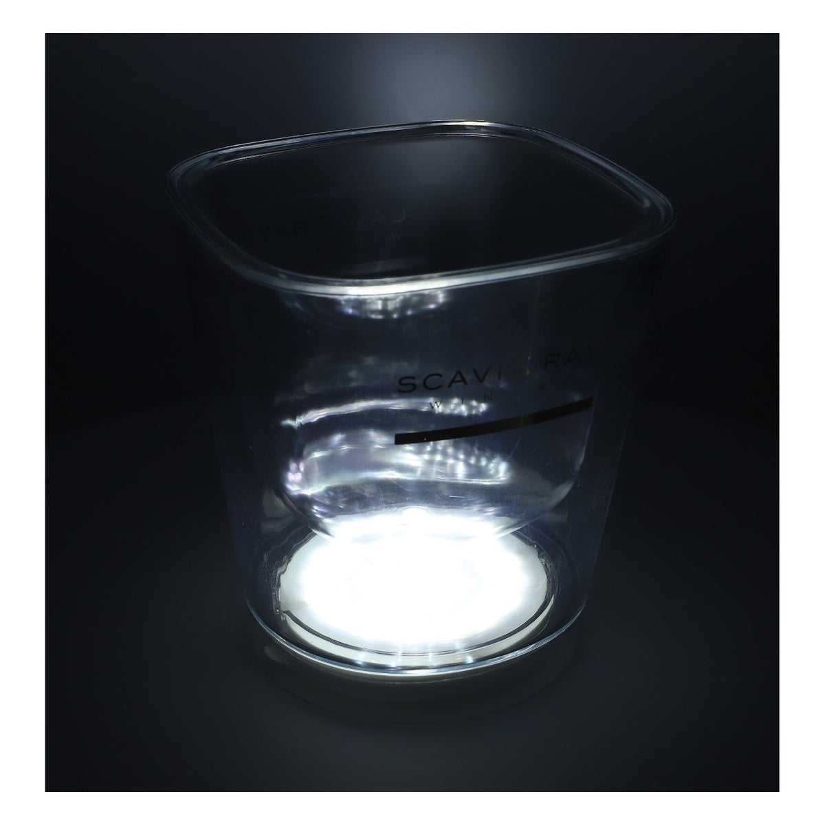 Scavi & Ray LED Refroidisseur à champagne rechargeable Refroidisseur à bouteille Transparent « Winery » inscription dorée, bloc d'alimentation inclus – Vue 8