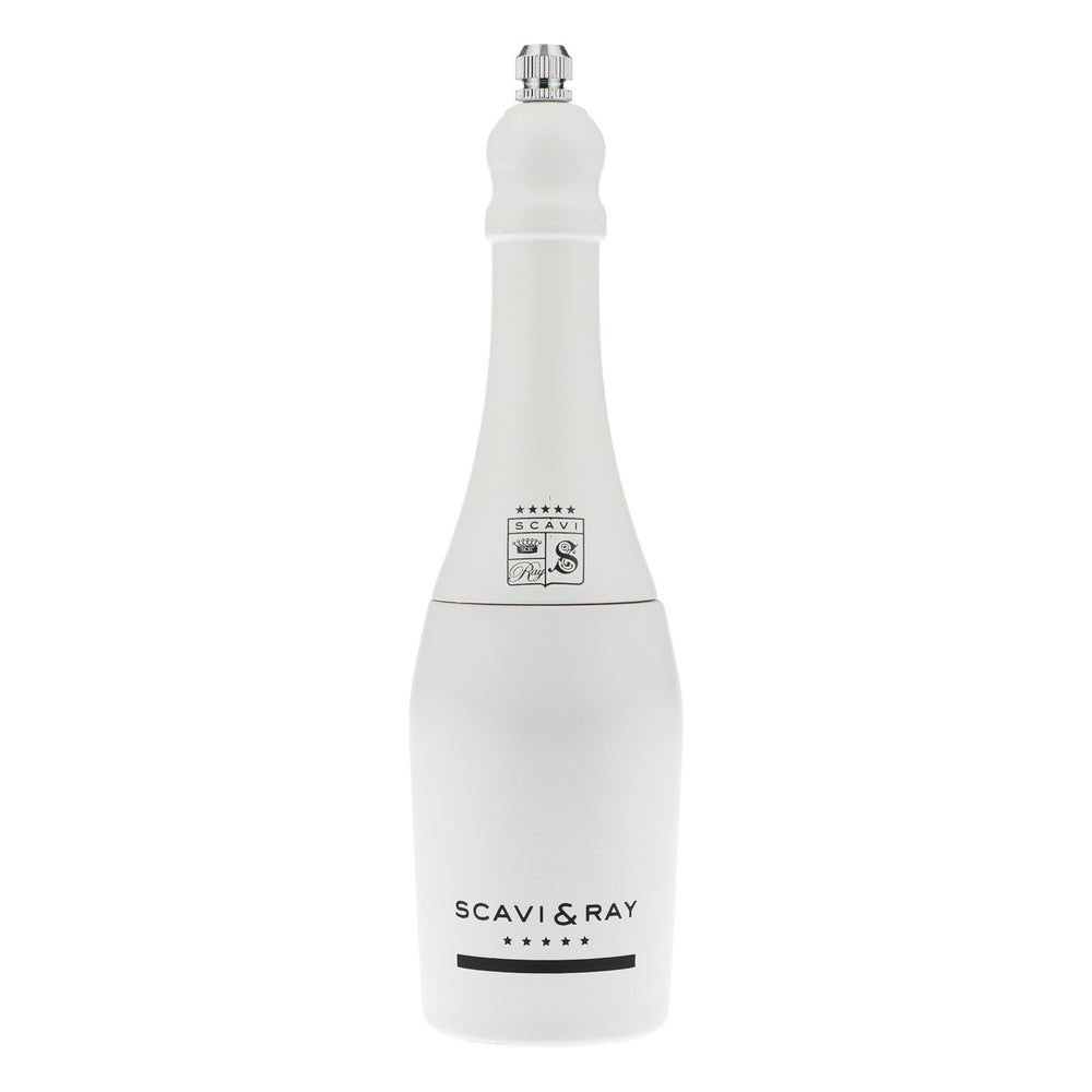 Scavi & Ray Prosecco Moulin à sel en bois véritable, vendu à l'unité, blanc, en forme de bouteille