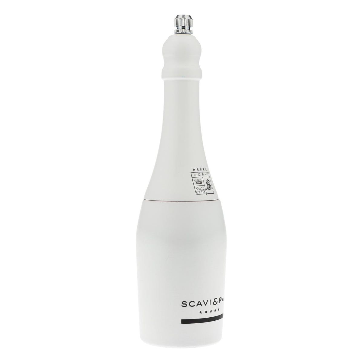 Scavi & Ray Prosecco Moulin à sel en bois véritable, vendu à l'unité, blanc, en forme de bouteille – Vue 2