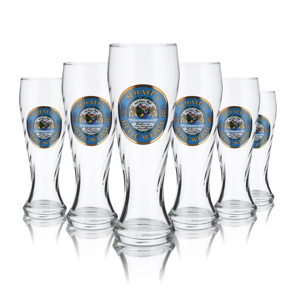 Schäffs Weißbier Glas 0,5l Helle Weisse Hefeweizen Verres à contours de brasserie