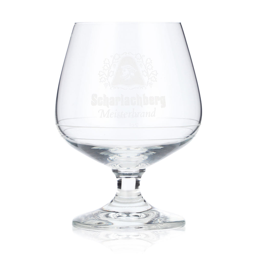 Verre à cognac Scharlachberg 0,15 l Schwenker Meisterbrand logo blanc Böckling
