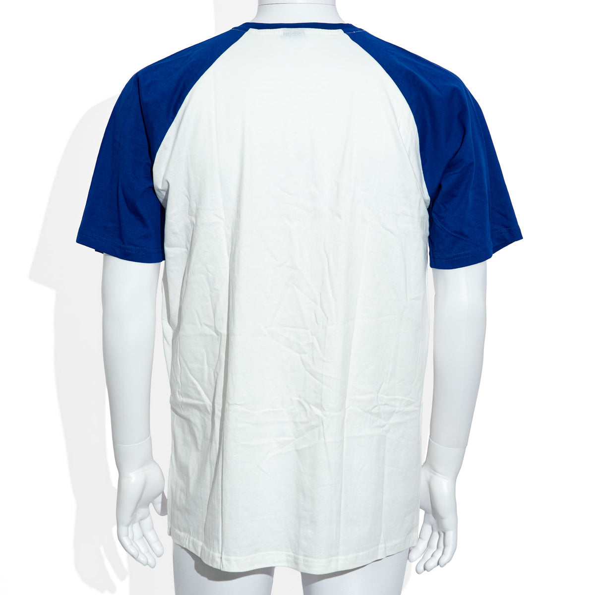 T-shirt en coton blanc Scherdel Bier, coupe XL, col en V et manches bleues – Vue 3