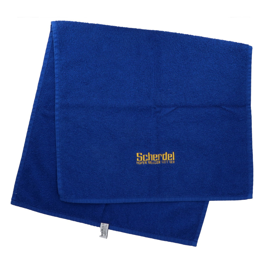 Serviette de bar Scherdel Bier Bartowel bleue 92 x 48 avec logo