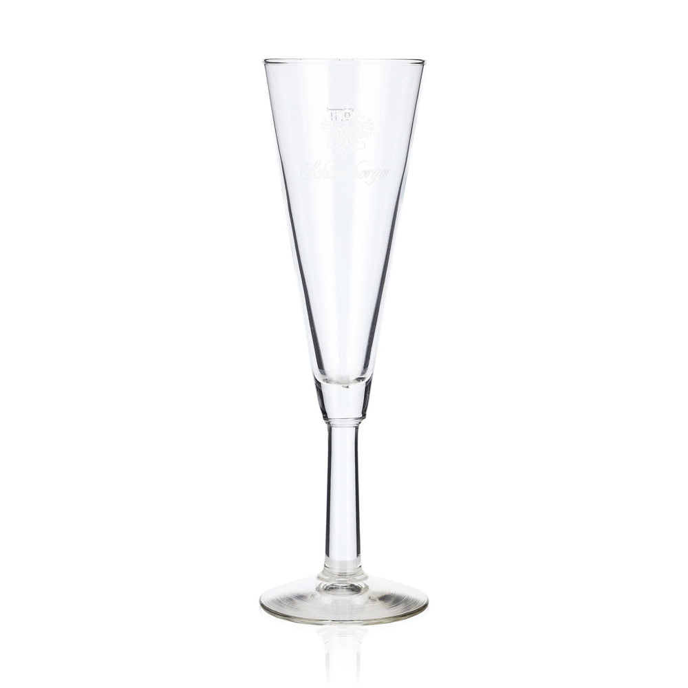 Verre à vin mousseux Schlumberger 0,1 l, flûte, logo blanc, verre à vin mousseux, flûte à champagne, verre à champagne