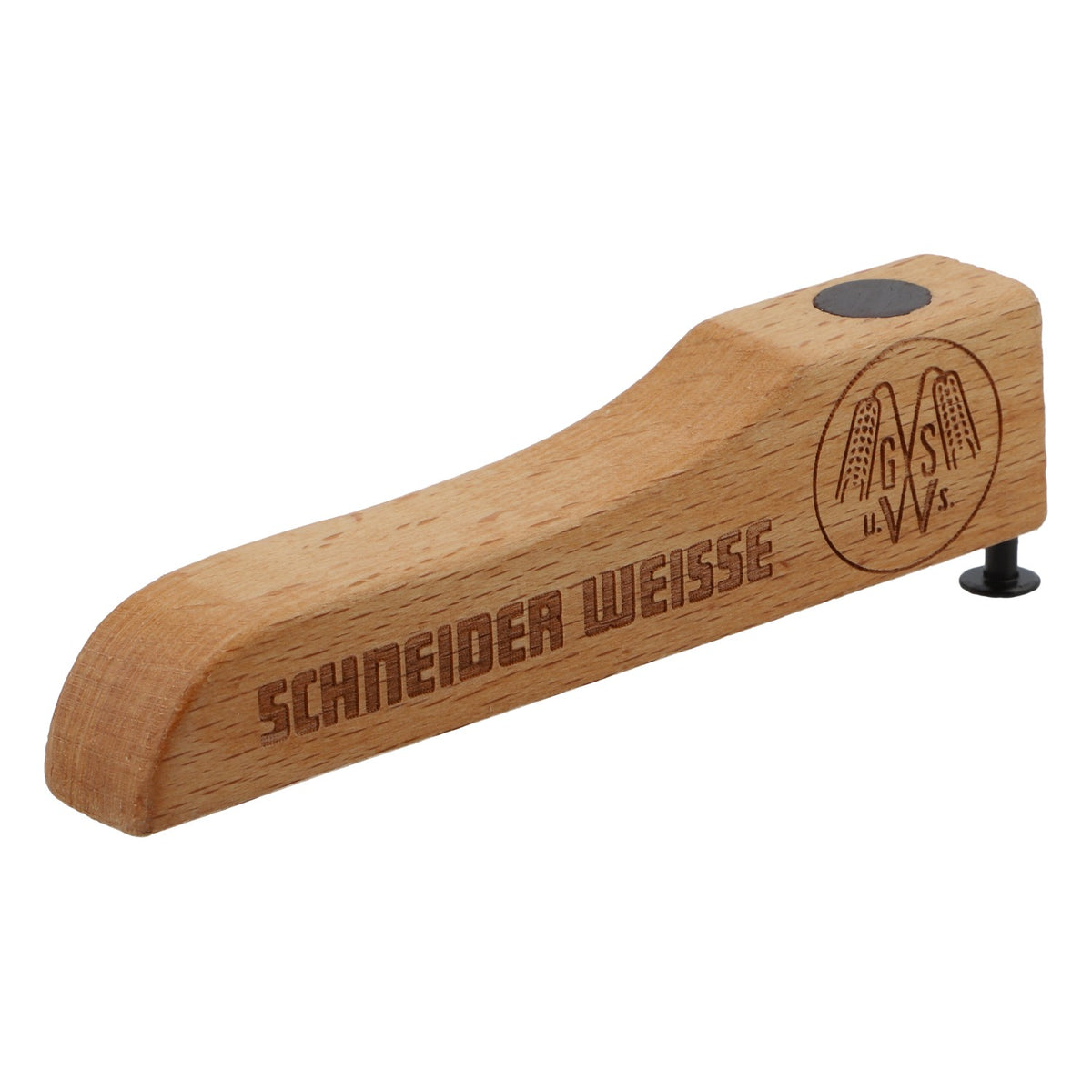Décapsuleur Schneider pour bière blanche, en bois, avec clou et aimant