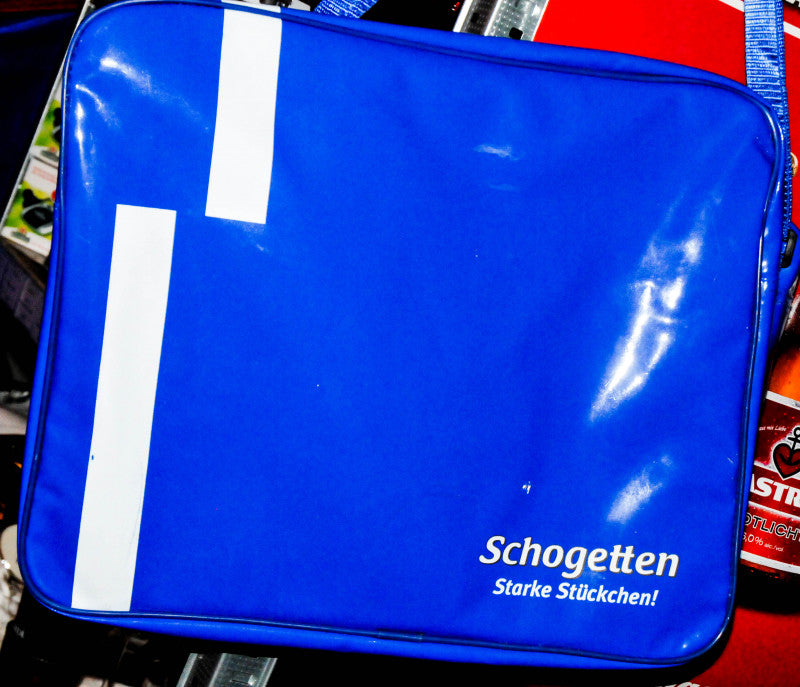 Sac à bandoulière en cuir verni Schogetten Chocolat Bleu