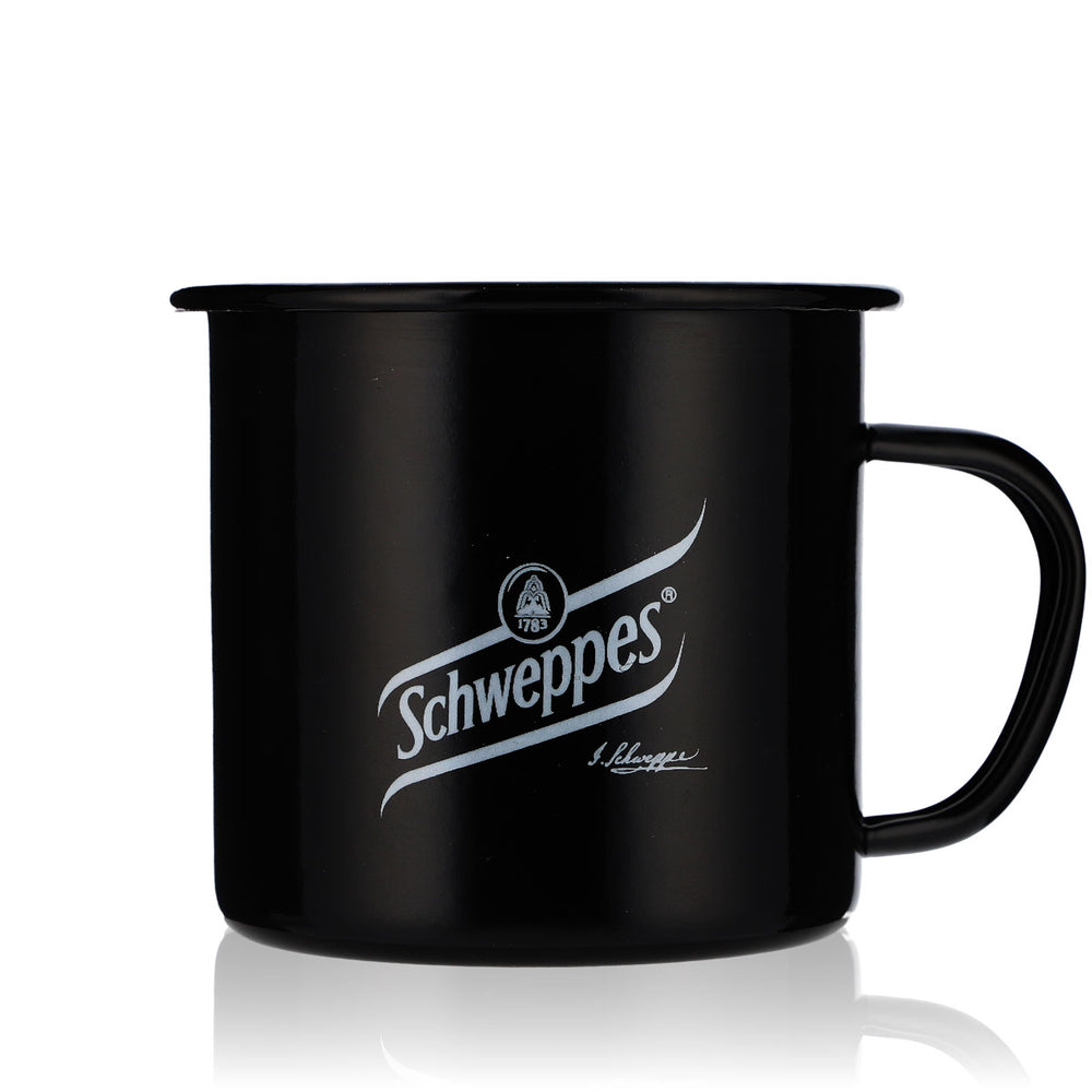 Schweppes Softdrink Mug émaillé Moskow Mule 0,5 l Tasse en métal Noir