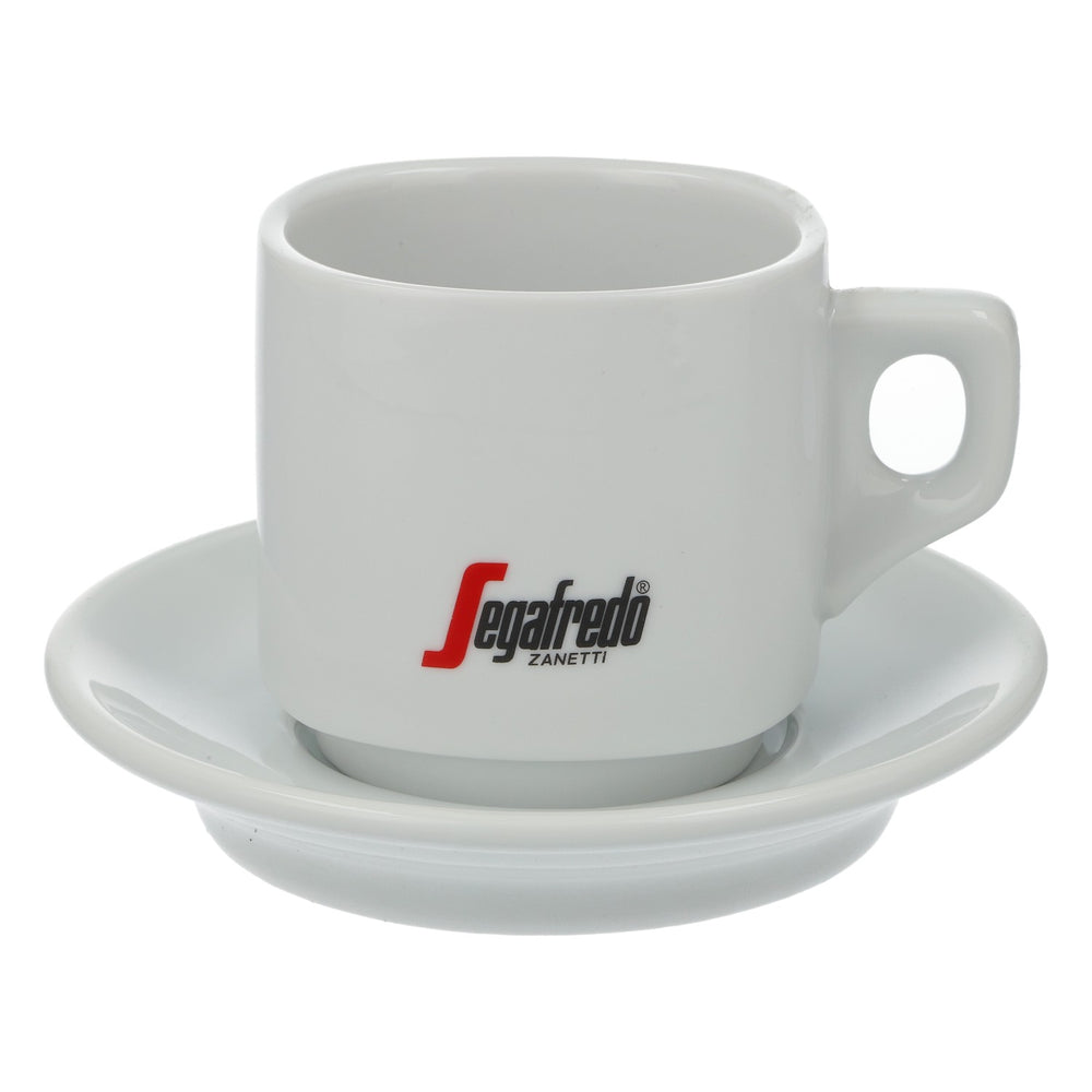 Tasse à café Segafredo en verre 0,24 l avec soucoupe, porcelaine blanche