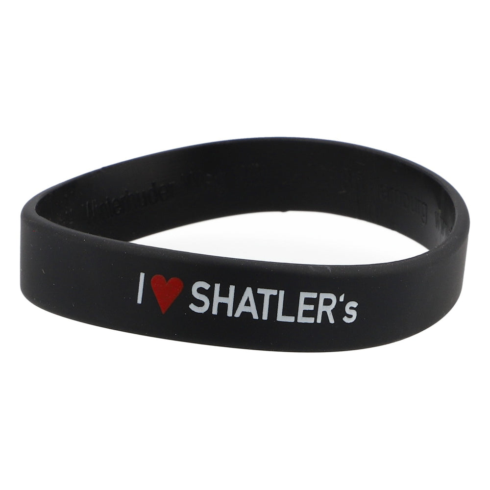 Bracelet Shalters Bracelet d'amitié en caoutchouc noir « I <3 Shalters »