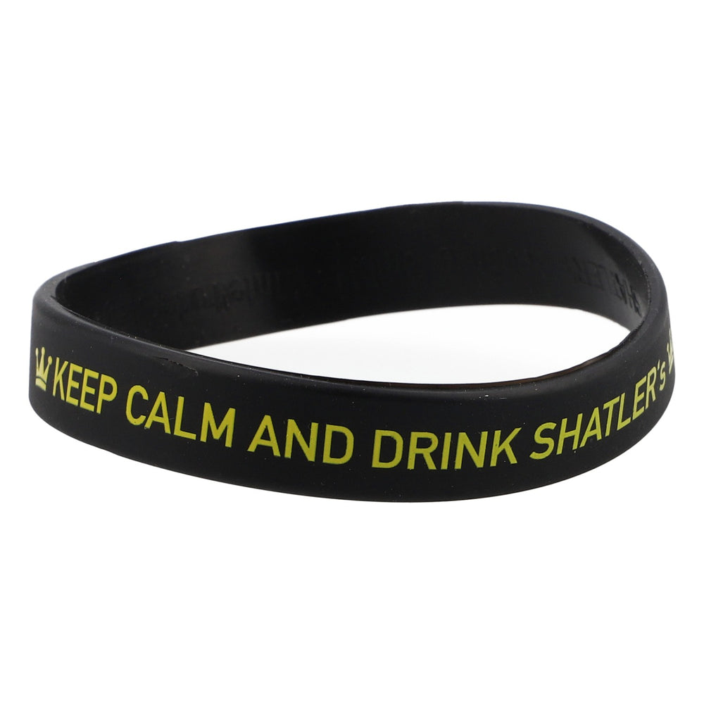 Bracelet Shatler Bracelet d'amitié en caoutchouc noir « Keep calm and drink Shatler's »
