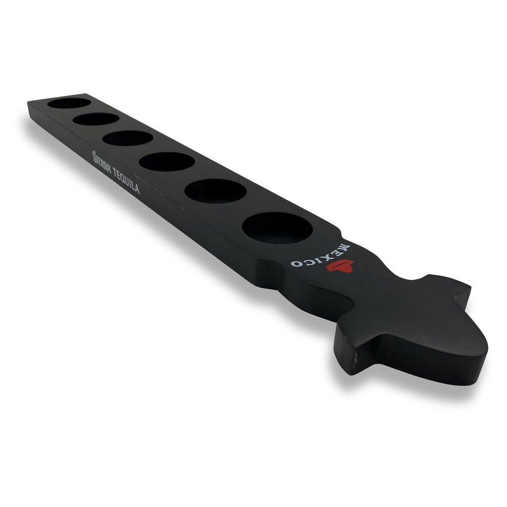Sierra Tequila Shotmeter Plateau de service noir en bois véritable