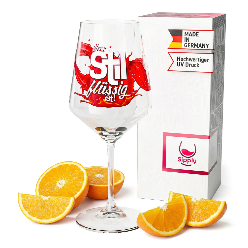 Verre à apéritif Sipply Summer Vibes avec inscription « Quand le style est fluide ! » 0,5 l avec effet transparent