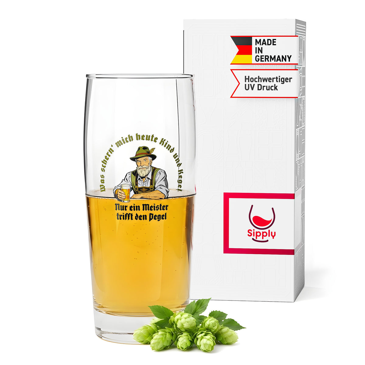 Verre à bière Sipply SETTING THE TABLE Meister Willibecher 0,5 l - La tendance amusante des réseaux sociaux