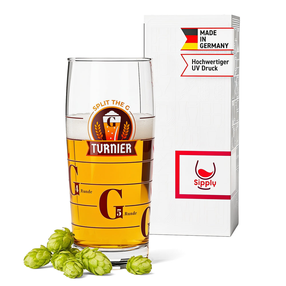 Verre à bière Sipply SPLIT THE G Tournament Willibecher 0,5 l - La tendance amusante des réseaux sociaux