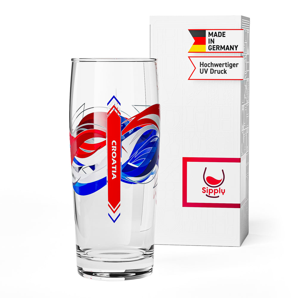 Verre à bière Sipply « Willibecher » 0,5 l avec le drapeau de la Croatie