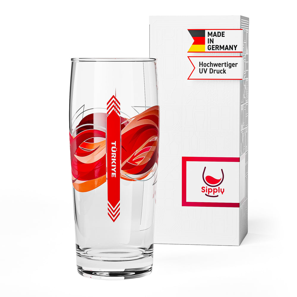 Verre à bière Sipply « Willibecher » de 0,5 l avec le drapeau de la Turquie