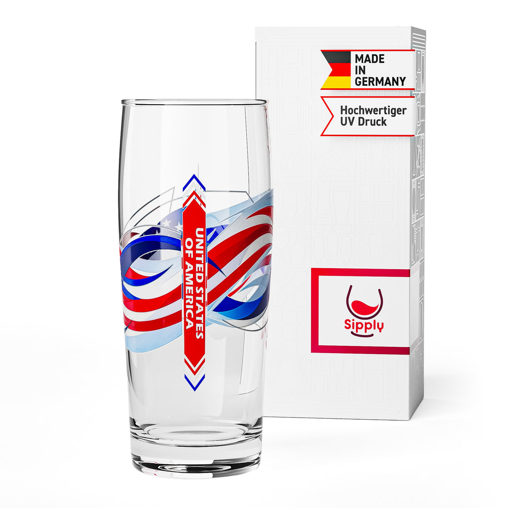 Verre à bière Sipply « Willibecher » 0,5 l avec le drapeau de ton pays : États-Unis