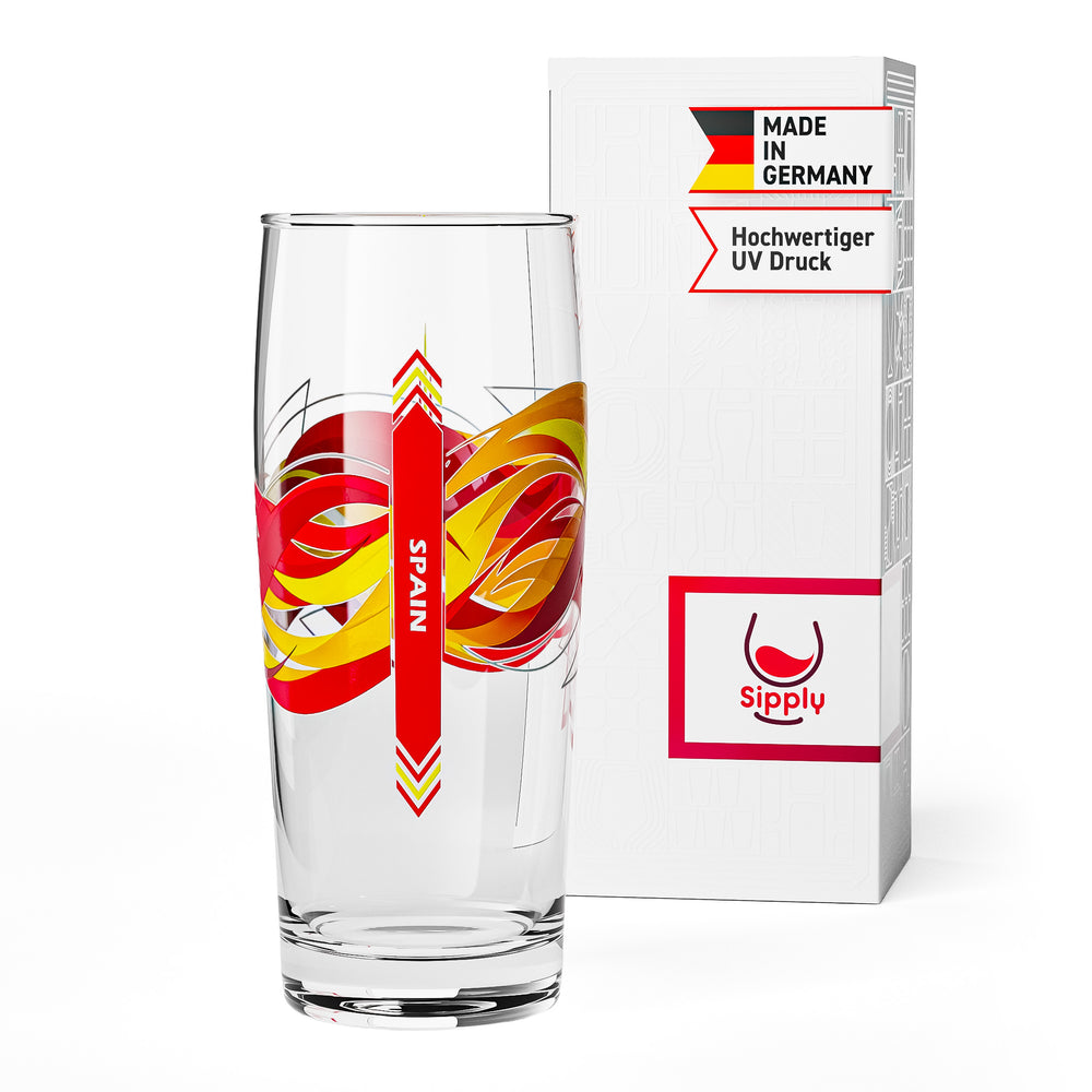 Verre à bière Sipply « Willibecher » 0,5 l avec le drapeau de l'Espagne