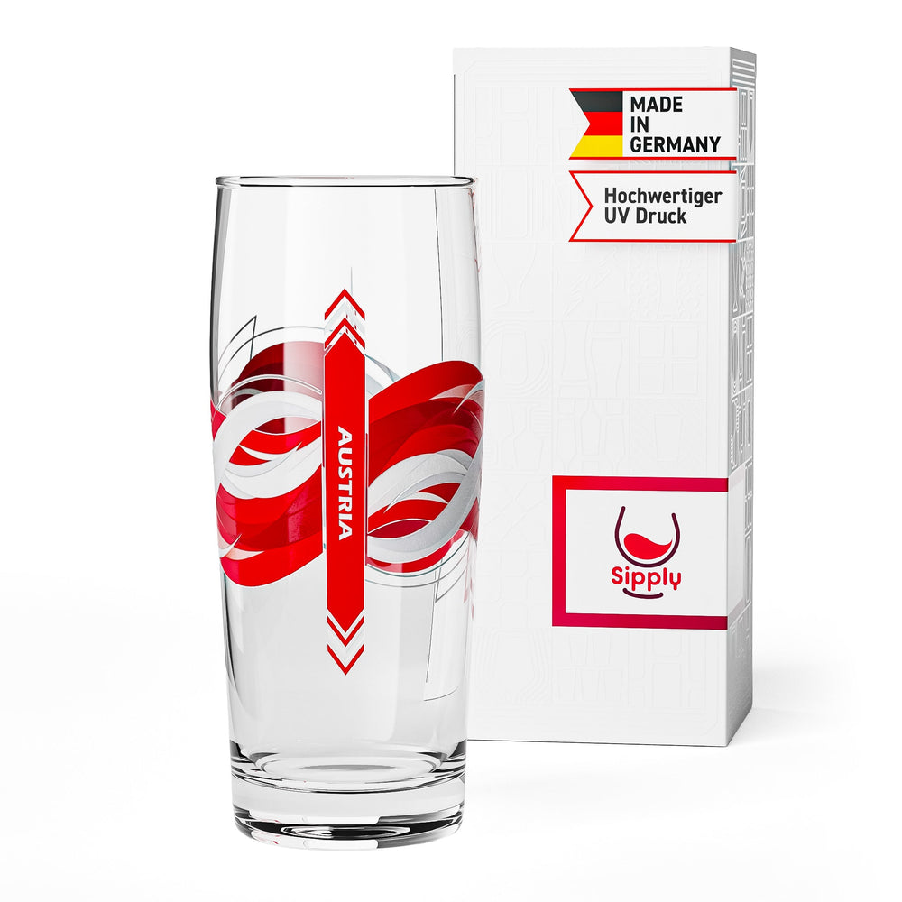 Sipply verre à bière Willibecher 0,3l avec le drapeau de ton pays Autriche