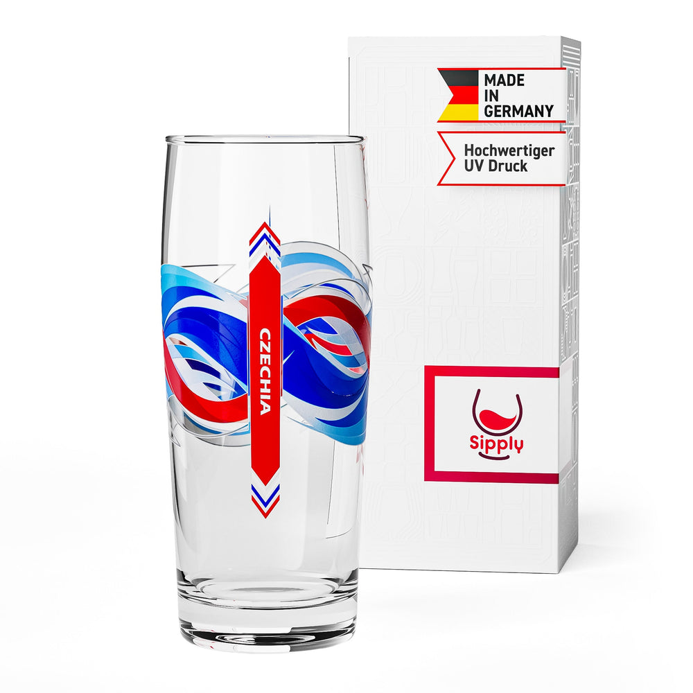Sipply verre à bière Willibecher 0,3l avec le drapeau de votre pays Tchécoslovaquie