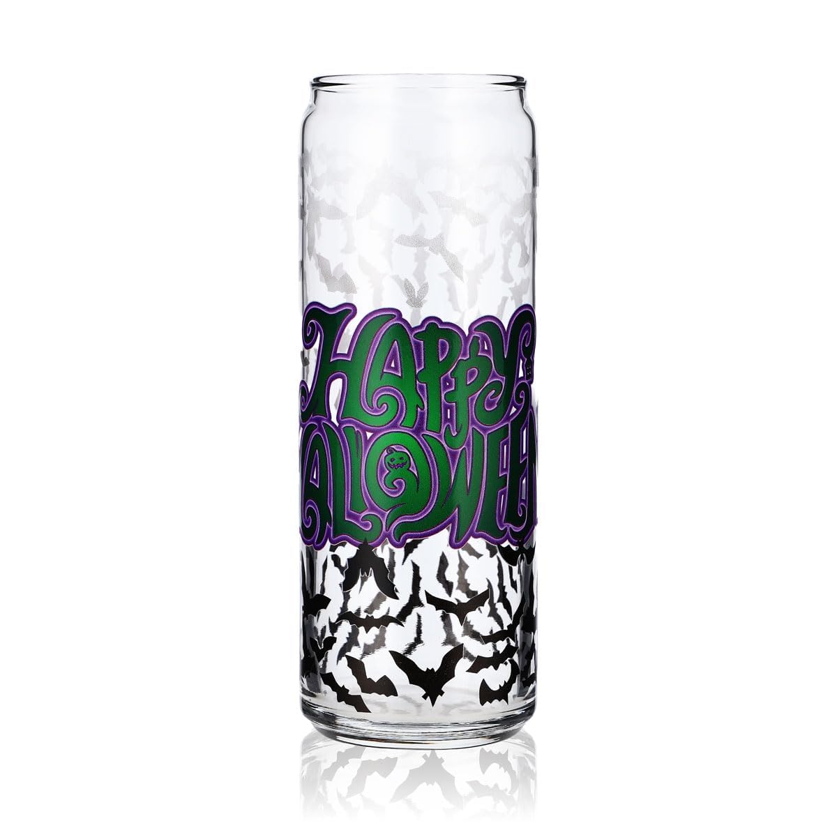 Sipply Verre à boire avec motif Halloween Chauves-souris en impression UV Can Glass 370ml