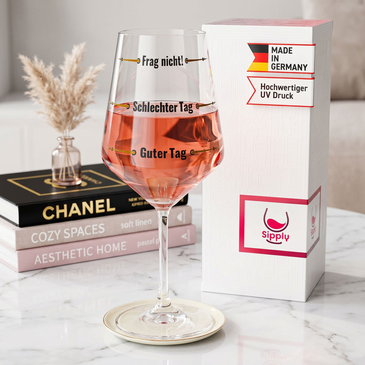 Verre à vin Sipply avec inscription « Ne pose pas de questions » – Mauvaise journée, bonne journée V1 0,5 l – Vue 3