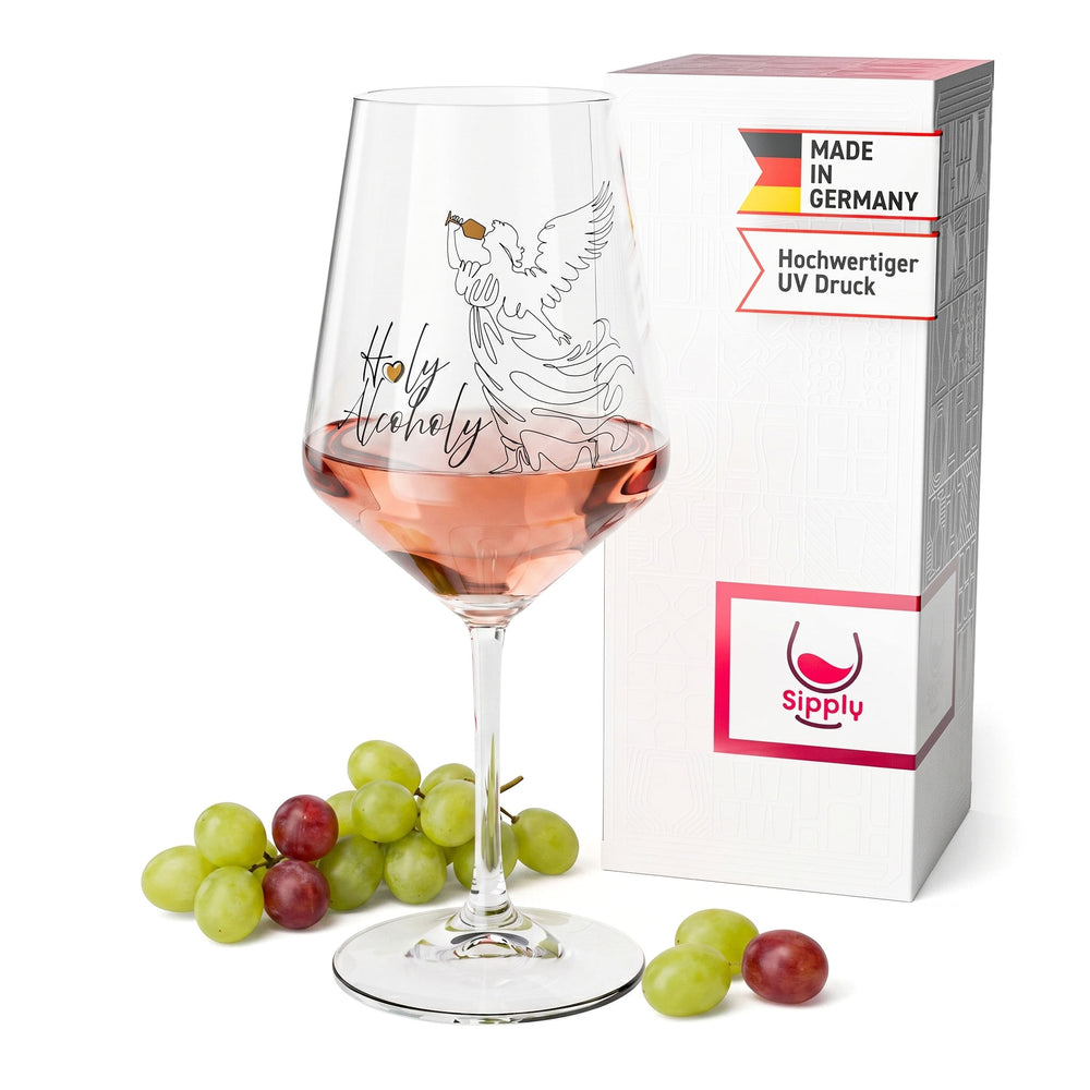 Verre à vin Sipply avec inscription « Holy Alcoholy », 0,5 l