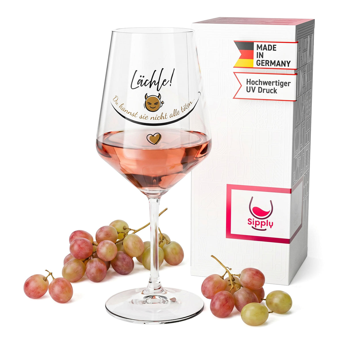 Verre à vin Sipply avec inscription « Souris ! Tu ne peux pas tous les tuer… » 0,5 l