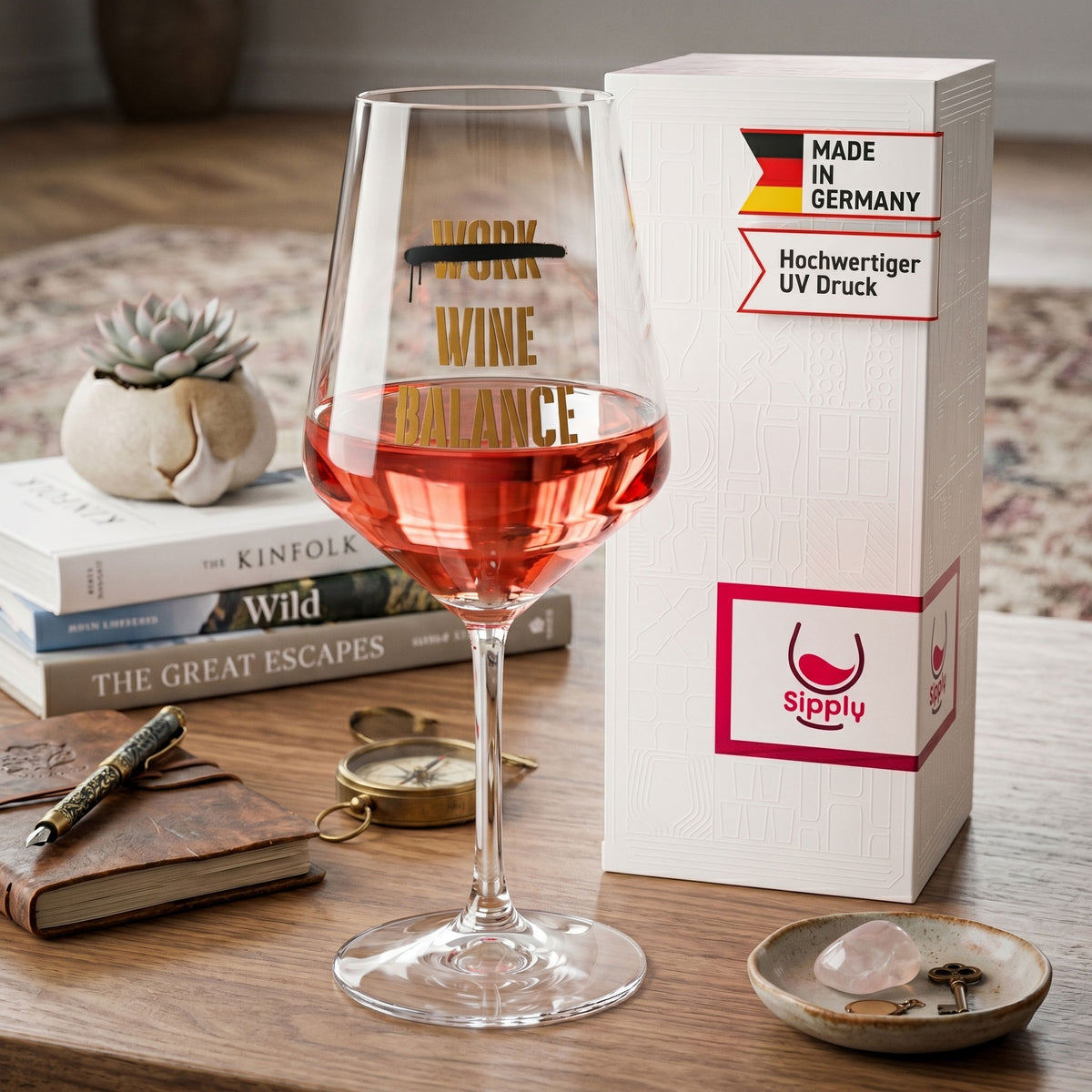 Verre à vin Sipply avec inscription « Work Wine Balance », 0,5 l – Vue 3