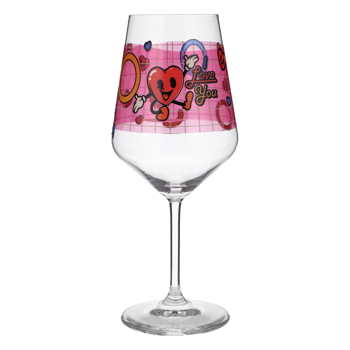 Verre à vin Sipply pour la Saint-Valentin « I Love You » Cœur Cadeau 0,5 l avec effet transparent – Vue 2