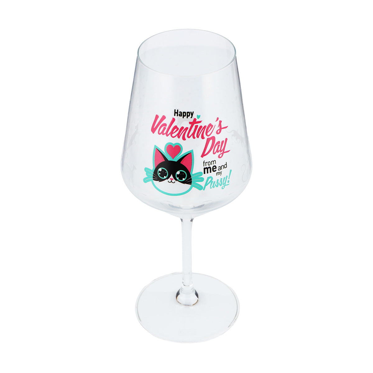 Verre à vin Sipply pour la Saint-Valentin avec chat + inscription « Happy Valentines Day » Cadeau 0,5 l – Vue 9