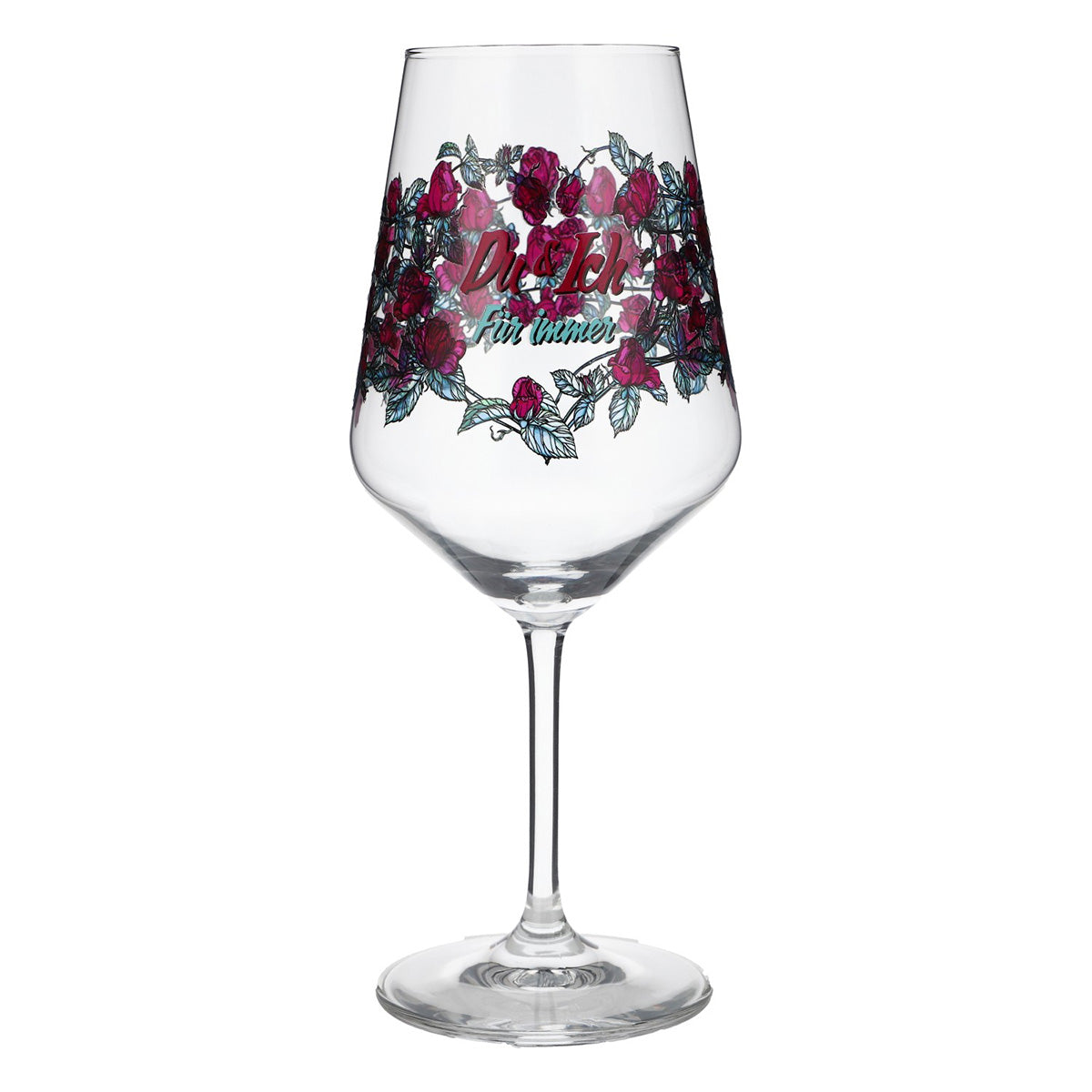 Verre à vin Sipply pour la Saint-Valentin Rosenkranz « Du & Ich Für Immer » (Toi et moi pour toujours) 0,5 l avec effet transparent – Vue 2