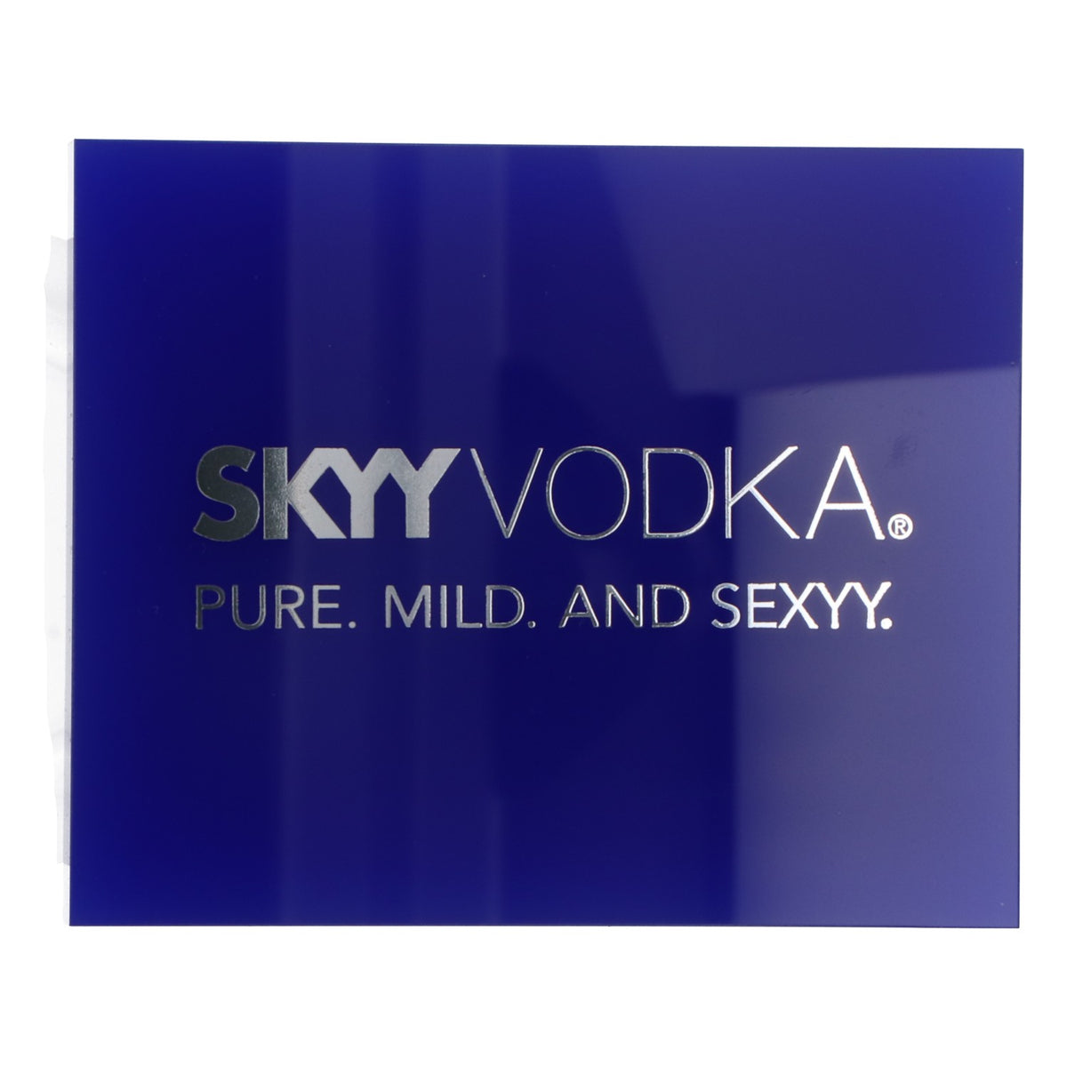 Skyy Vodka Sous-verres Sous-verres en verre inscription argentée bleue – Vue 3