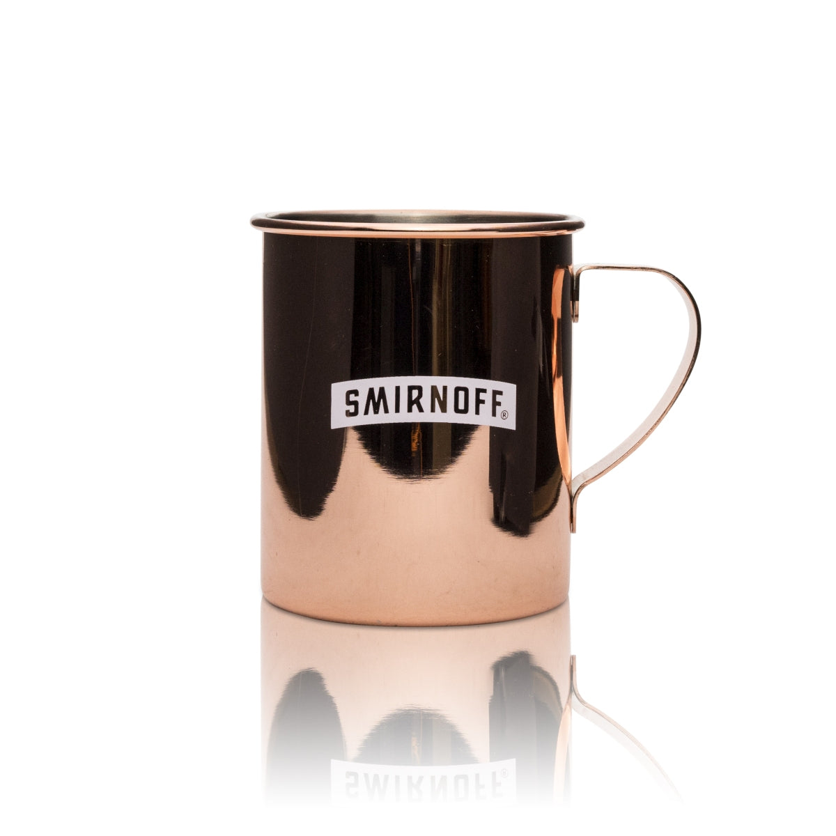 6 verres à cocktail Smirnoff en verre cuivré 0,4 l avec anse en métal, verres à cocktail long drink Mule
